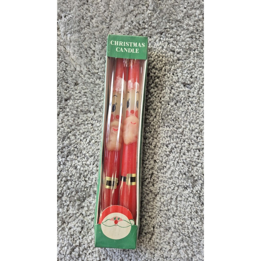 vintage 2 new in box snowflake 12 "‎ candles of Santa figure never opened